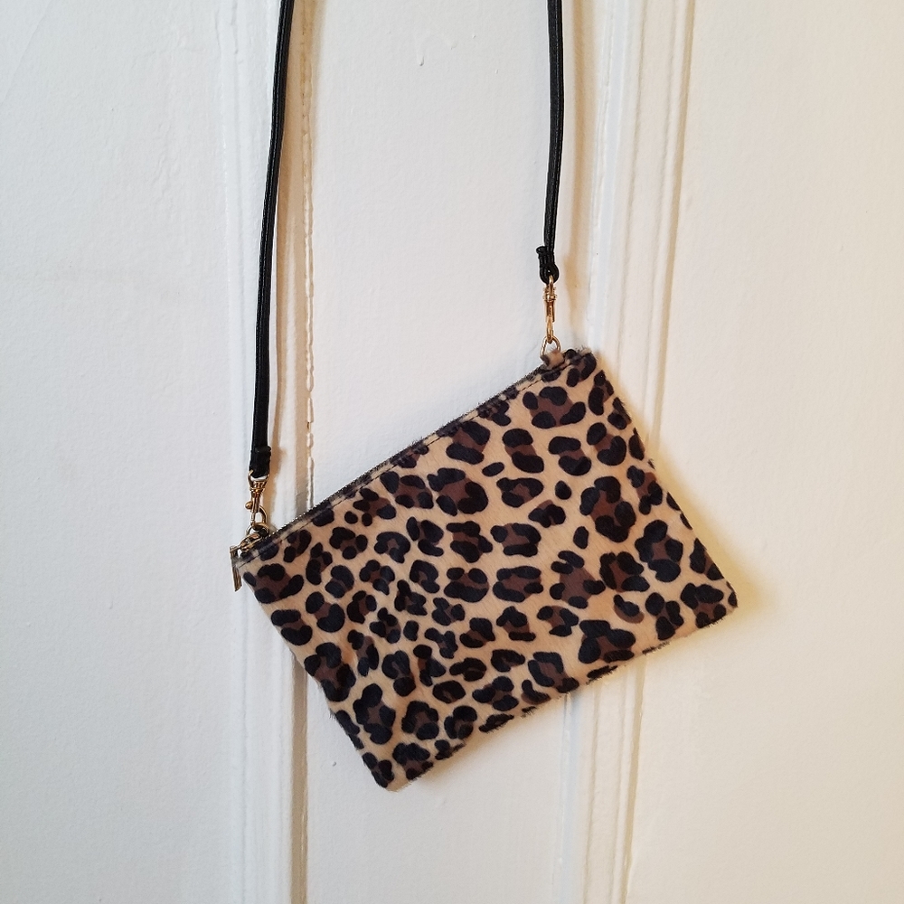 Leopard Pony Hair Shoulder Bag or Clutch